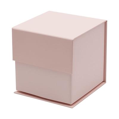 China Recycled Materials Folding Cube Small Pink Flap Coffee Cup Magnetic Retail Packaging Gift Boxes for sale