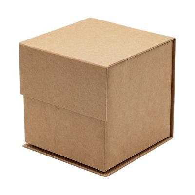 China Recycled Materials Low MOQ Bulk Available Wholesale Cube Kraft Paper Tealight Candle Packaging Box Small With Lid for sale