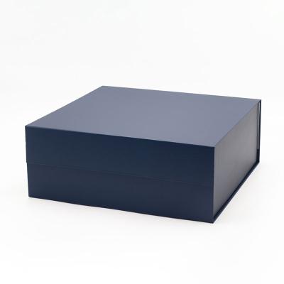 China Eco Friendly Wholesale Recyclable Large Square Navy Blue Cardboard Hat Gift Packaging Box For Sale for sale