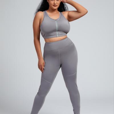 China Breathable Two Piece Fitness Clothes Sets Plus Size Yoga Suit Sportswear Set For Women for sale