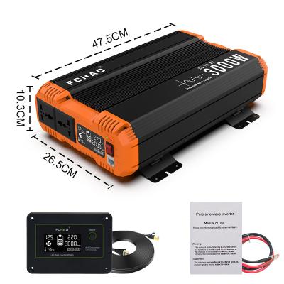 China FCHAO 3Kw Power Inverter Pure Sine Wave Solar Inverter 48V For Camping Remote Control 47.5*26.5*10.3cm for sale