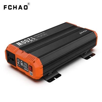 China FCHAO 1200 Watt Pure Sine Wave Solar Power Inverters DC To AC 12V 220V 230 240V Car Inverter With LCD Display For Home Truck 34.2*23.4*9.8mm rv for sale