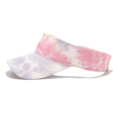 China New Image Colorful Tie Dye Blank Top Hat Female Spring Travel Sunscreen Tide Street Couples Hat Visor Covers Sun Hats for sale