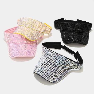 China Diamond Set Sunbonnet Trend No Fashion Top Women's Fashion Sun Visor Matching Hats Empty Picture Baseball Cap For Women for sale