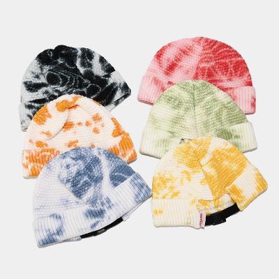 China Common Yarn Owner CapsMen And Women Personality Street Trend Bowler Caps Autumn Winter Warm Hat Female Tied Dyed Hat For Winter for sale