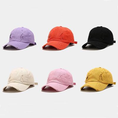 China New COMMON Abrasive Wind CIA Retro Male Korean Casual Sunshade Hat Do Old Hole Men's Retro Baseball Cap Hat for sale