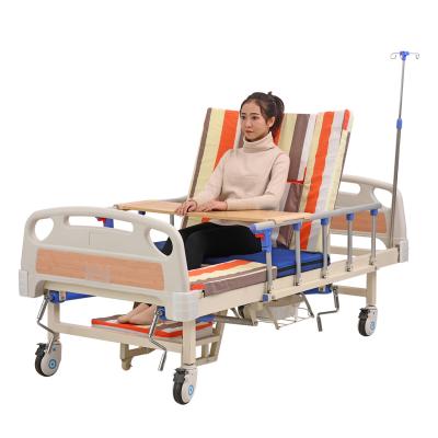 China Metal Hospital Furniture A303 3 Crank Manual Medical Nursing Patient Bed for sale