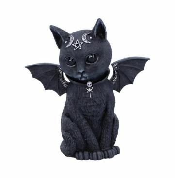 China New Stand Alone Europe Halloween Cat Resin Crafts Ornaments Gift Table Top Collectible Home Garden Animal Figurines Decor Magic for sale