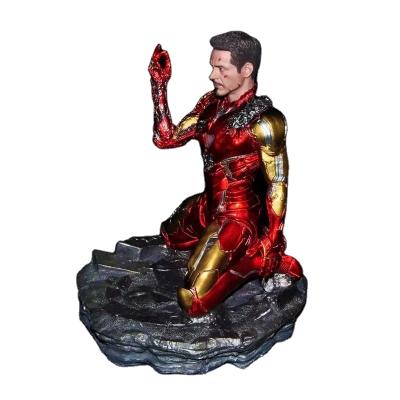 China America's Avengers Endgame GK Iron Man Kneel MK85 Snap Finger Box Statuette PVC Hand Decoration and Gift for sale