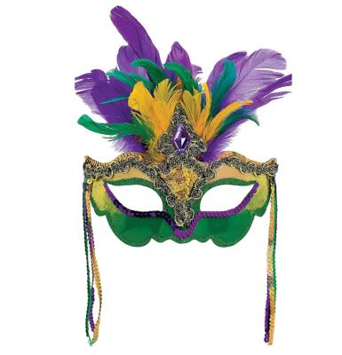 China Halloween Cosplay Party Mardi Gras Feathers Mask Venetian Cosplay Carnival Masquerade Mask for sale