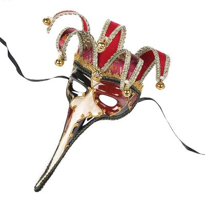 China Halloween Carnival Long Sniff Golden Classic Venetian Halloween Party Party Props Mask for sale