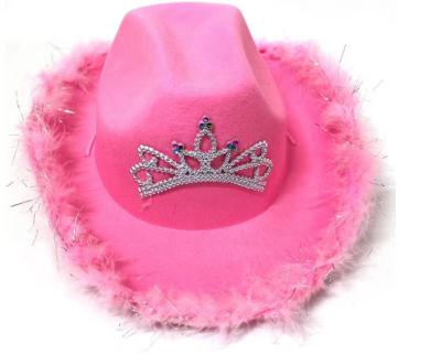 China Wholesale Polyester Carnival Cowboy Hat Pink LED Pink Cowboy Hat for sale