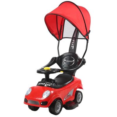 China Ride On Toy Kids Push Car Plastic Ride On Baby Toy Car With Light And Music Foot To Floor Baby Swing Car With Handle for sale