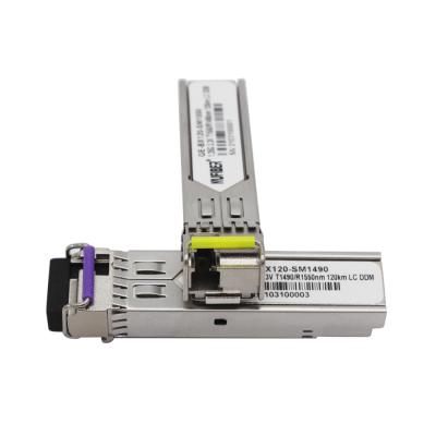 China Ethernet 1.25G SFP Module 120km Simplex WDM 1490nm/1550nm 120km SFP Transceiver Gigabit SFP BIDI for sale