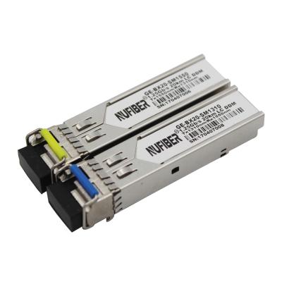 China Nufiber Bidi SFP Optical Transceiver Module Gigabit SFP 20km 1.25G 20km Ethernet SFP BIDI 1310nmTx/1550nmRx for sale