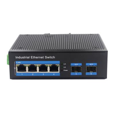 China FTTX 10/100/1000M Industrial Ethernet SFP Media Converter SFP 4 UTP SFP Gigabit Fiber Switch 24V for sale