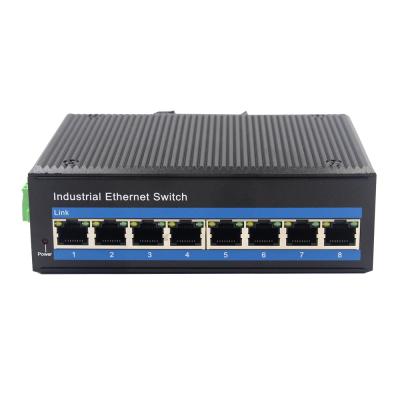 China Telecommunication 10/100M Industrial 8 Port Ethernet Switch POE Fast 8 RJ45 POE Port Din Rail Mount Industrial Switch for sale