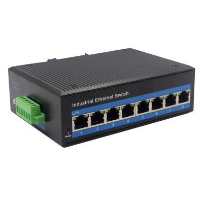 China Network Fast Ethernet Switch Industrial Grade 10/100M RJ45 UTP Port 8 DIN Port Rail Network Switch Converter for sale