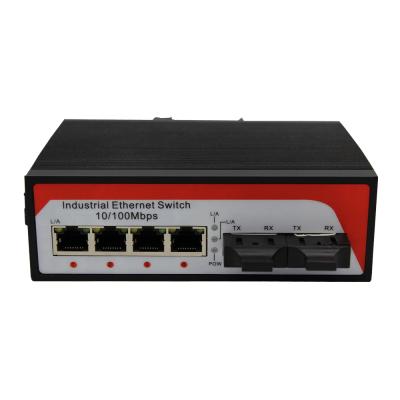 China FTTX 10/100M 2 Fiber 4 Port UTP Ethernet Switch Fiber RJ45 Converter 10V Industrial Power Supply for sale