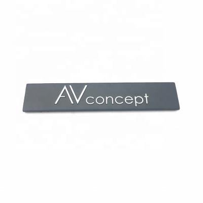 China Waterproof Professional OEM Items Company Brand Decorative Custom Type Raised Logo Sliver Polished Aluminum Label Adhesive for sale