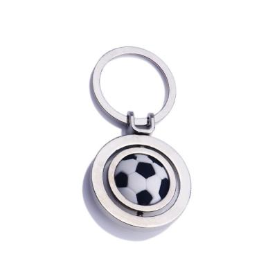 China Wholesale Cheap Metal 3D Fantasy Football Spun Key Chain Football Promotion Soccer Club Souvenir for sale