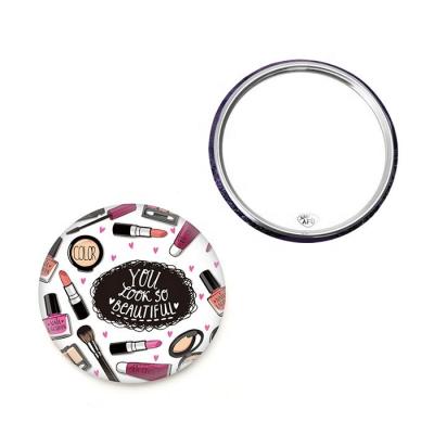 China High Quality Type Pocket Mirror Pocket Mirror Advertisement Use Promotion Metal Cheap Tinplate Advertised Mirror for sale