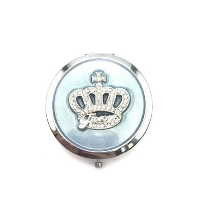 China High Quality Custom Creative Metal Type Diamond Compact Mirror Crown Style Keepsake Pocket Mirror for sale