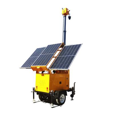 China 3*300W Solar Panel Solar Camera Trailer Portable Security Camera Trailer DC12V for sale