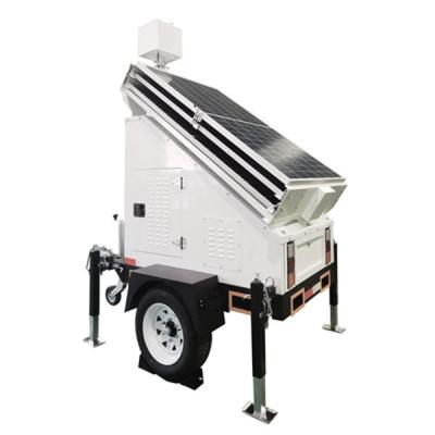 China Building Surveillance Mobile Solar Trailer Customization White Color for sale