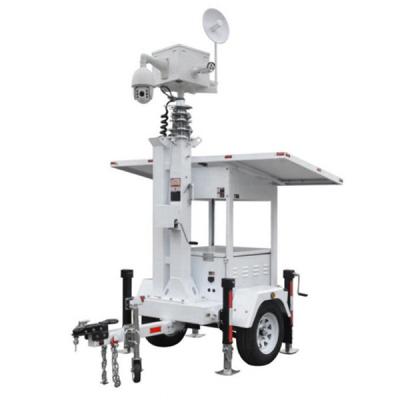 China Mobile Solar Surveillance Trailer Security camera trailer For Construction Works for sale