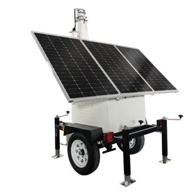 China Reliável US Standard Solar Surveillance Trailer Com 19ft 20ft Mast à venda