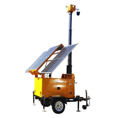 China 22ft Mast Solar Camera Trailer para sistemas de segurança de estacionamento à venda