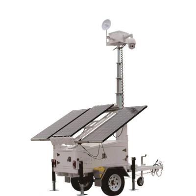 China OEM mobiele zonne-energie trailer draagbare bewaking trailer met 6,5m mast Te koop