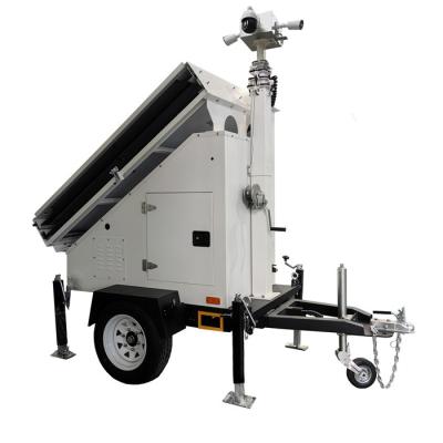 China Mobile Solar Camera Trailer With 3*400W 3*380W Solar Panels For Monitoring for sale