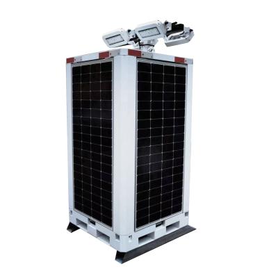 China Cube Off Grid Solar System Tower Solar Light Tower met 4*230 zonnepanelen Voor de VS Te koop