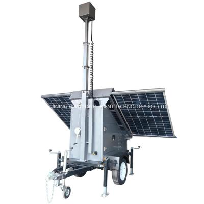 China Solar Surveillance Monitor Mobile Security Trailer CCTV Camera Trailer For Commercial Building Monitoring en venta