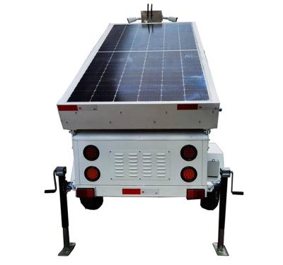 China Environmental Protection And Energy Saving DC 24V Portable Solar Cctv Camera Trailer For  Parking Lot Monitoring for sale