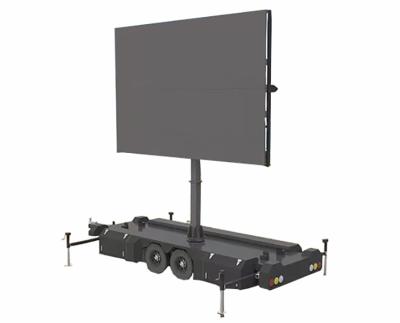 China Mobiele zonne-energie Full Color Led Screen Display Hydraulische opheffing en afdaling trailer voor reclame display Te koop