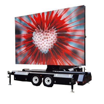 China Zonne-energie trailers gemonteerd LED-scherm display trailer buiten 16 grijs niveau voor handelsbeurs Te koop