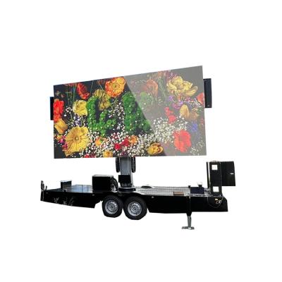 China High Contrast LED Screen Display Hydraulic Mast Trailer For Outdoor Advertising for sale