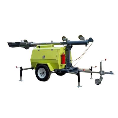 China Trailer Hand Lifting Mobile Lighting Tower For Industrial Park Lighting for sale