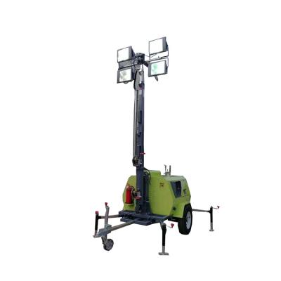 China Easy To Operate 9 Meters High Mast Diesel Generator Light Trailer For Warehouse Monitoring for sale