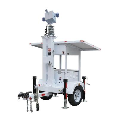 China Steady Operation Mobile Surveillance Trailer Portable Solar Energy System Cctv Tower For Outdoor Exhibition Monitoring for sale