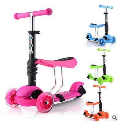 China 2-8 Years Child 2019 Hot Selling PU Three Wheel Kids Scooter, 3 in 1 Child Scooter Baby Scooter for Sale for sale