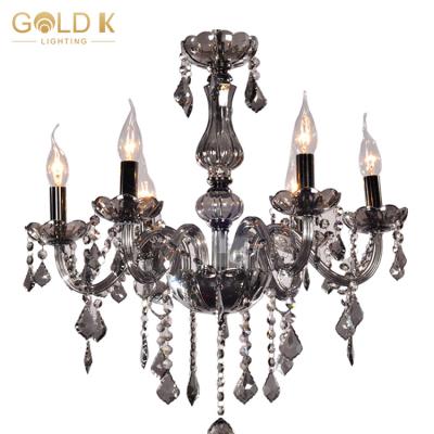 China Zhongshan Traditional K JINKUAN Gold Lighting Modern Luxury Glass Gold K9 Crystal Chandelier Interior Living Room for sale