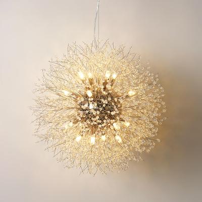 China Modern Hot New Design Crystal Dandelion Chandelier Lighting Pendant Lamp For Living Room Dining Room Home Decoration for sale