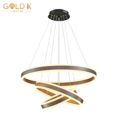 China Pendant Mount LED Lamps Crystal Chandelier Lights Modern Circle Ceiling Hanging Light for Living Room New Design Lamp for sale