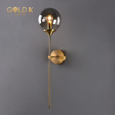 China Modern simple indoor modern wall lamp iron and glass sconces wall lamp for bedroom living room dining room for sale