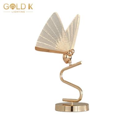 China New Design Butterfly Table Lamp Light Nordic Modern Simple Staircase Bedside Bedroom Background Aisle Decoration Luxury Led Table Light for sale