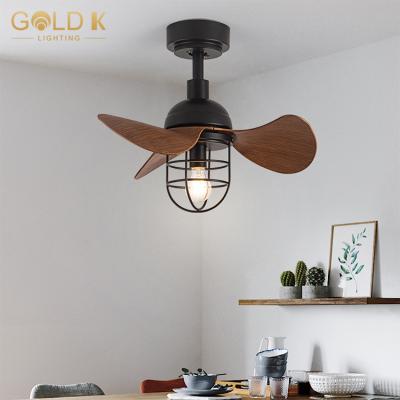 China American Style American Style Small LED Lamp Quite Roll Up Ceiling Fan With Light For Bedroom Ceiling Fans With LED Lights Remote Control for sale